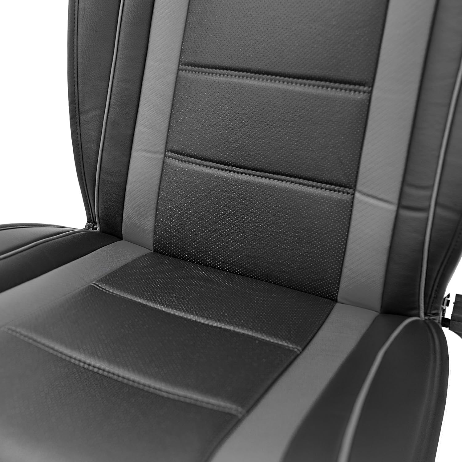 TLH Futuristic Leather Seat Cushions Front Only, Gray Seat Cushions- Universal Fit Car Seat Cushion Automotive Seat Cover Interior Accessories Car Seat Protector Seat Cover for Cars, Auto, Trucks, SUV