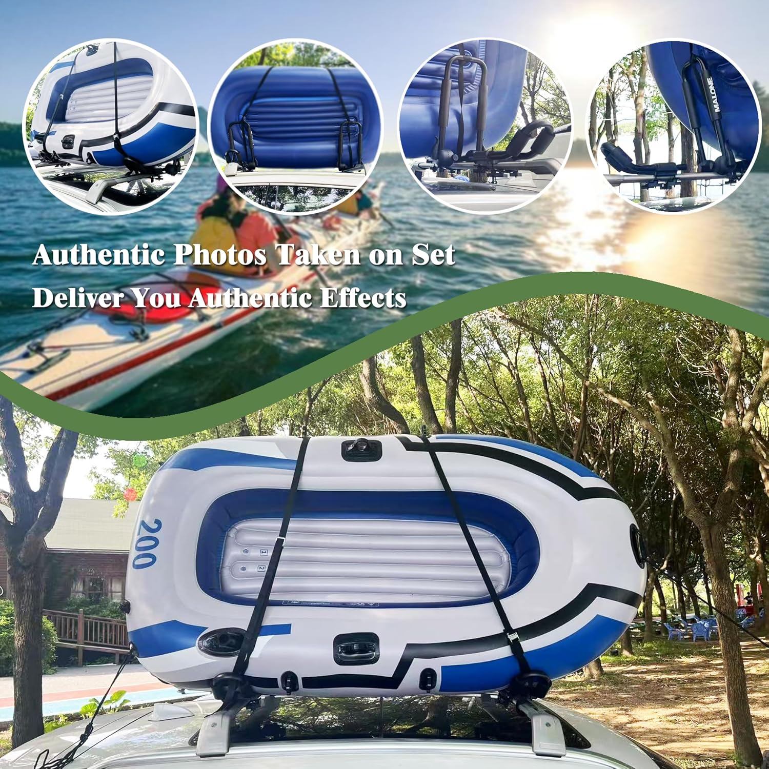 Aluminum Kayak Roof Rack Folding J-Style 4-in-1 Universal Carrier for Canoe SUP Surfboard Snowboard, Rooftop Mount for SUV Car Truck Crossbars
