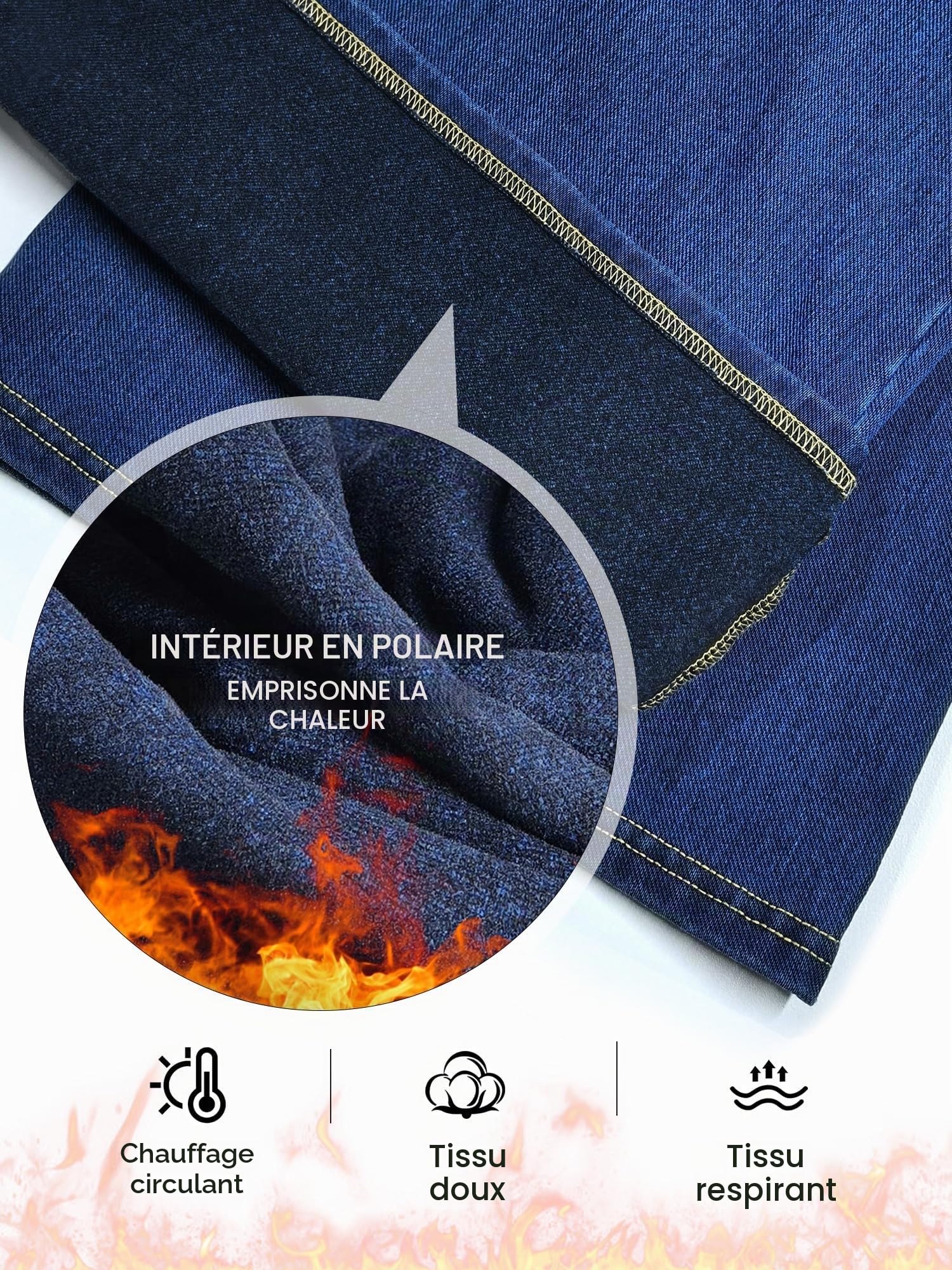 LaiEr Jeans à Jambe Large pour Femmes,avec Design Classique de Devant à Bouton et Fermeture éclair,Coupe Ample,Pantalon en Denim à Haute élasticité adapté