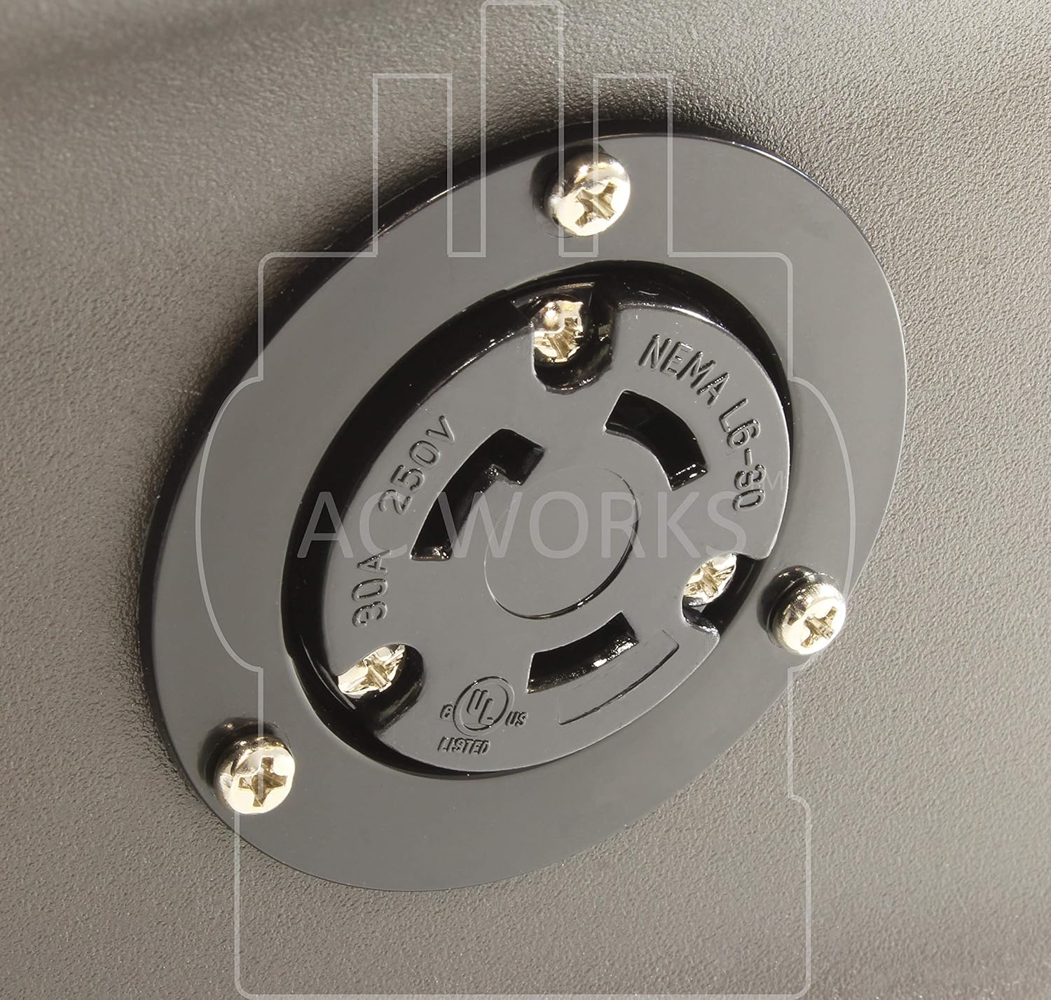 AC WORKS Super Durable Industrial Grade Electrical Outlet (Locking L6-30 30A 250V)