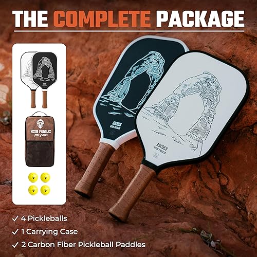 Miniatura 6 de Bison Paddles Carbon Fiber Pickleball Paddle Set of 2 - National Parks Edition  Durable Unibody Construction  Textured Carbon Fiber Surface  Every
