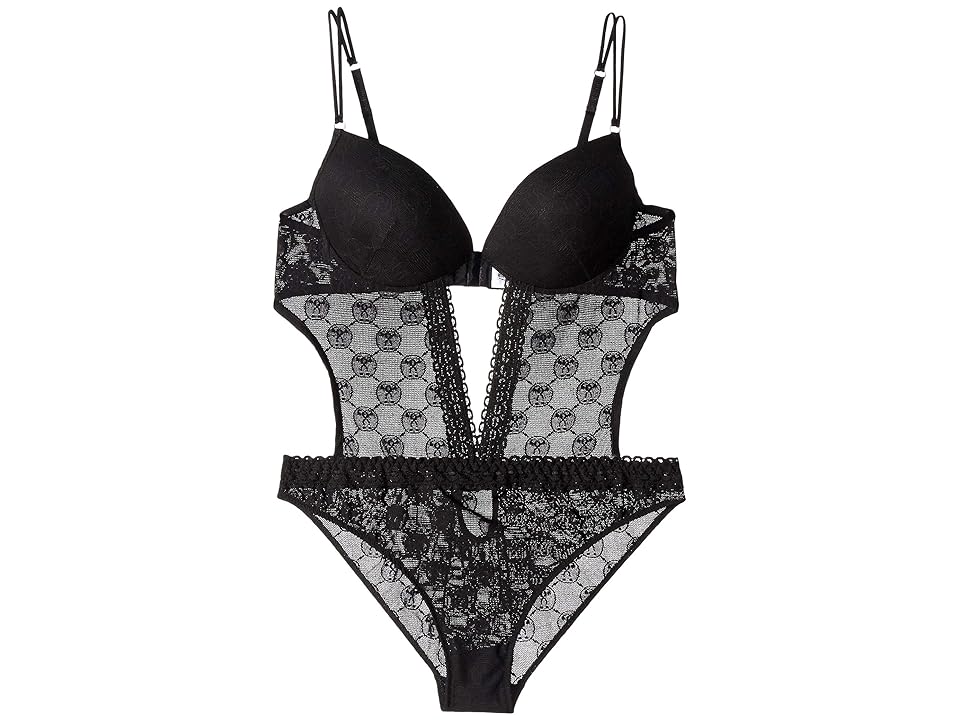 

Moschino Lace Stretch Bodysuit (Black) Women's Jumpsuit & Rompers One Piece