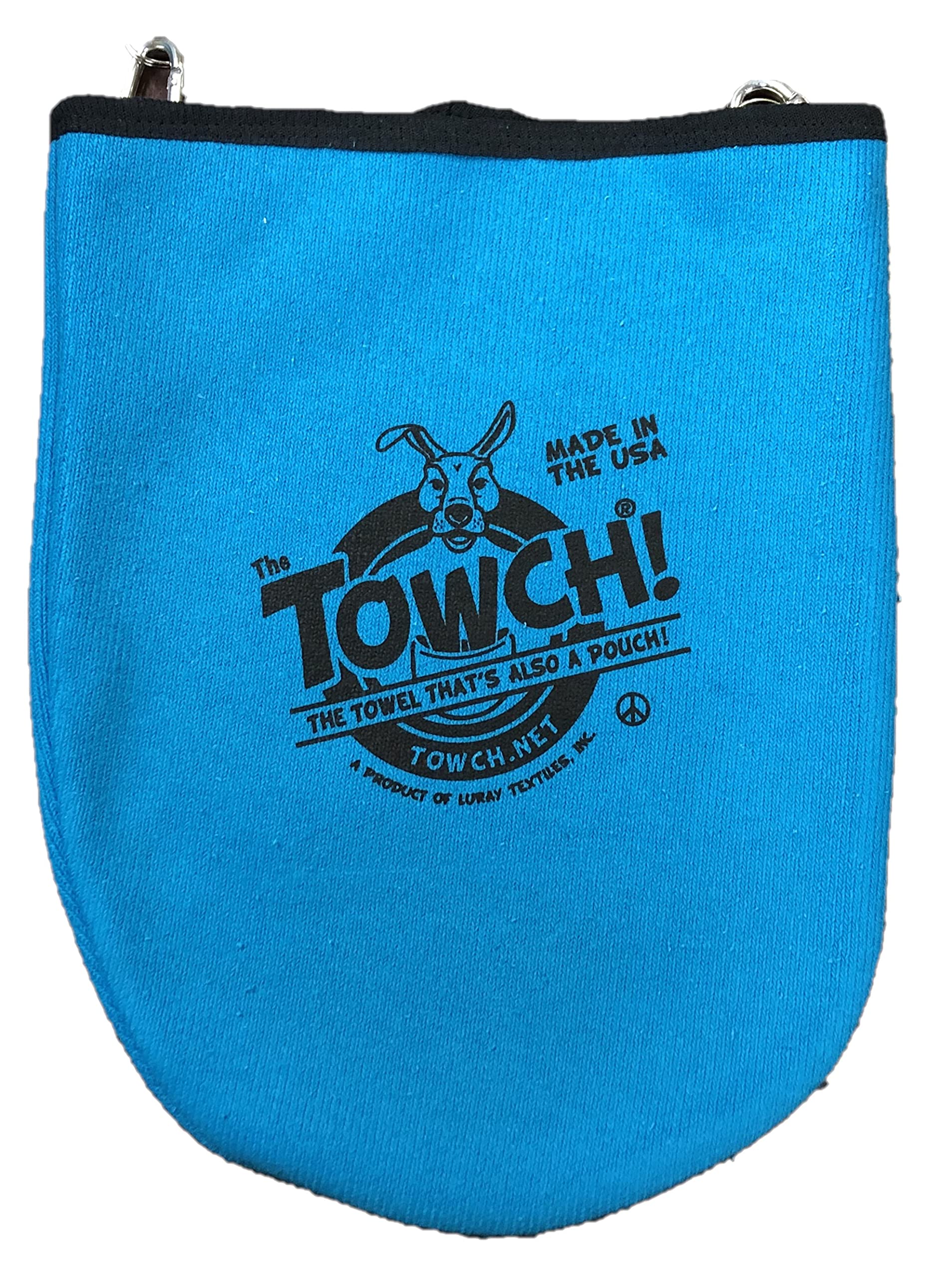 Towch Disc Golf Towel Pouch - 3 to 5 Disc Bag - Choice of 11 Colors (Terrific Turquoise) 9.875*12.75 inch