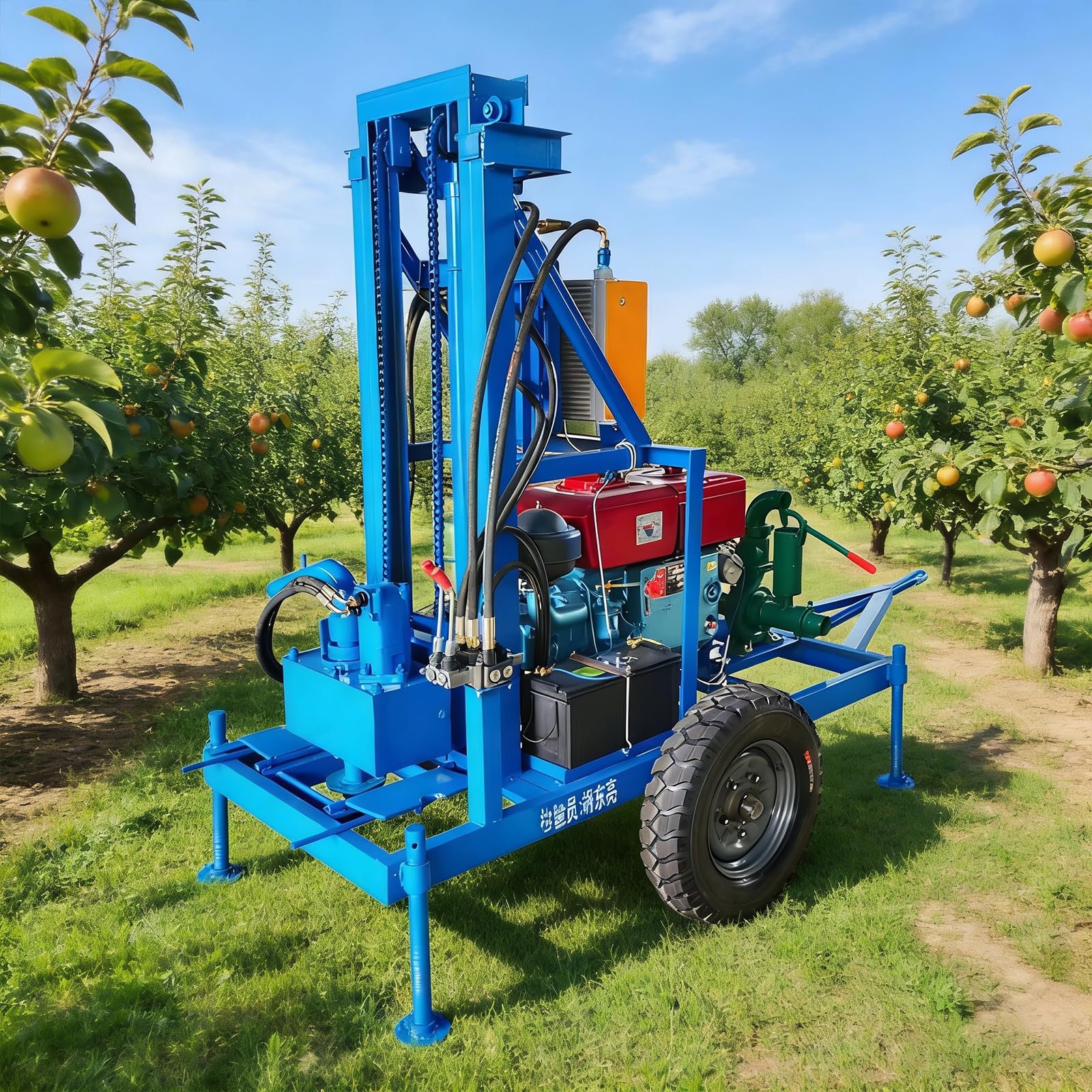 Plataforma de perforación portátil de pozo de agua con motor de dos cilindros de 130 a 150 m de profundidad, máquina de perforación de núcleo de diamante fácil de usar para sistemas de agua de patio