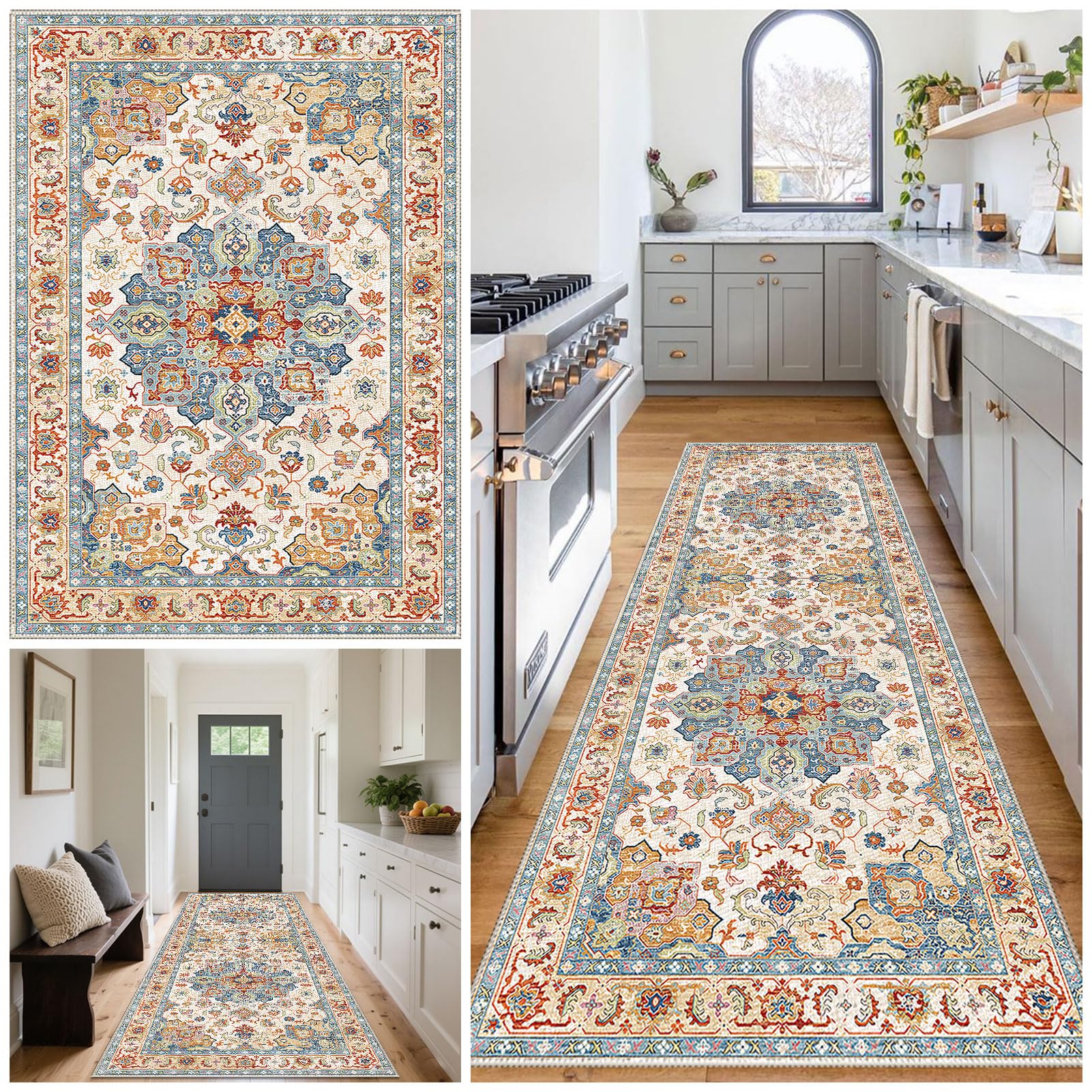 Carpet Runners for Hallways Non Slip Machine Washable Kitchen Runner Long Carpet Runner Absorbent Carpet Floor Mat Rug Hallway Hall Runner Narrow Rugs Area Rug Runner Rug for Hallway 70 x 150 cm