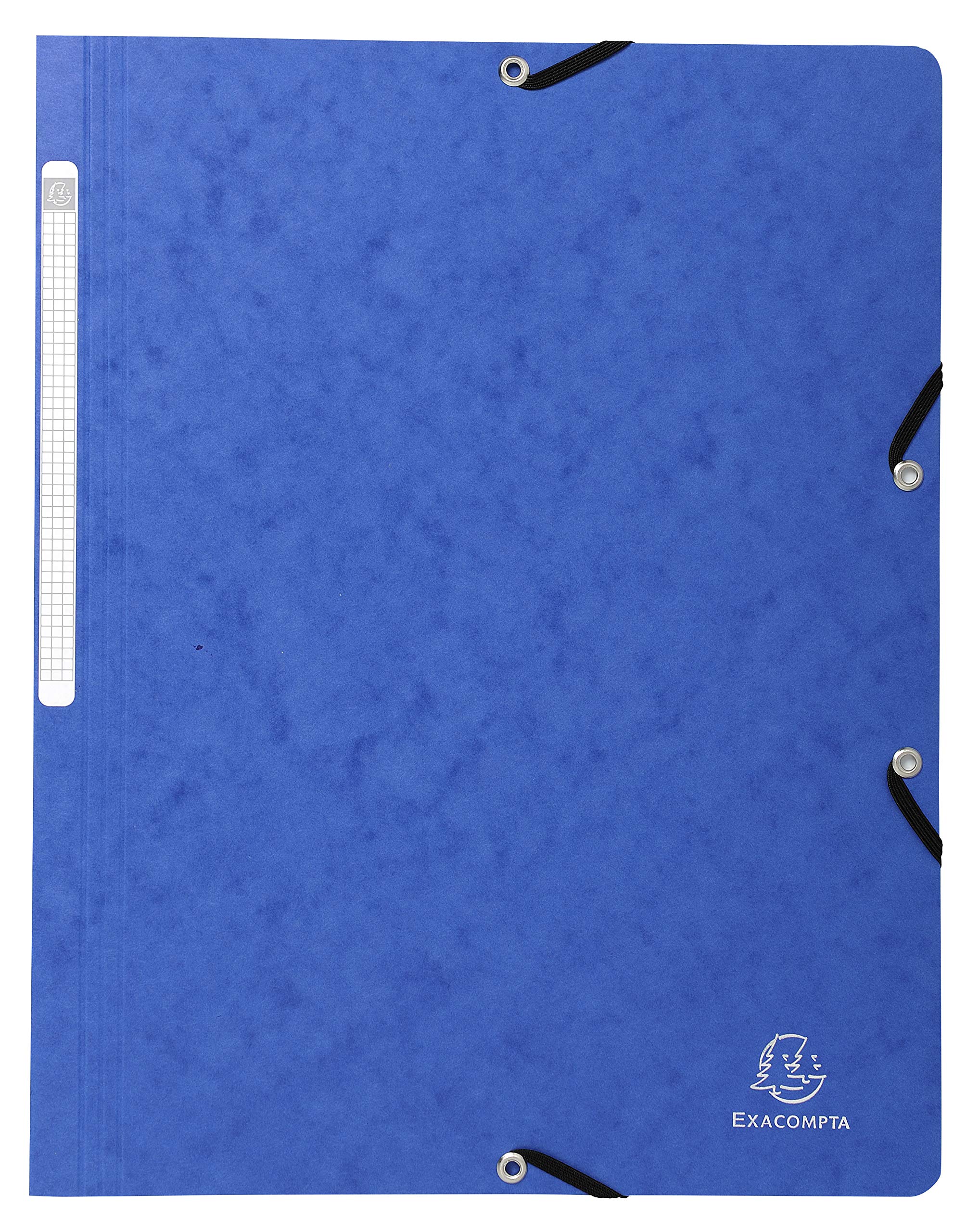 Exacompta 5512E 25er Pack Eckspanner-Mappe. Aus extra starkem Manila-Karton DIN A4 mit 2 Gummizügen und Rückenschild blau Sammelmappe Dokumentenmappe