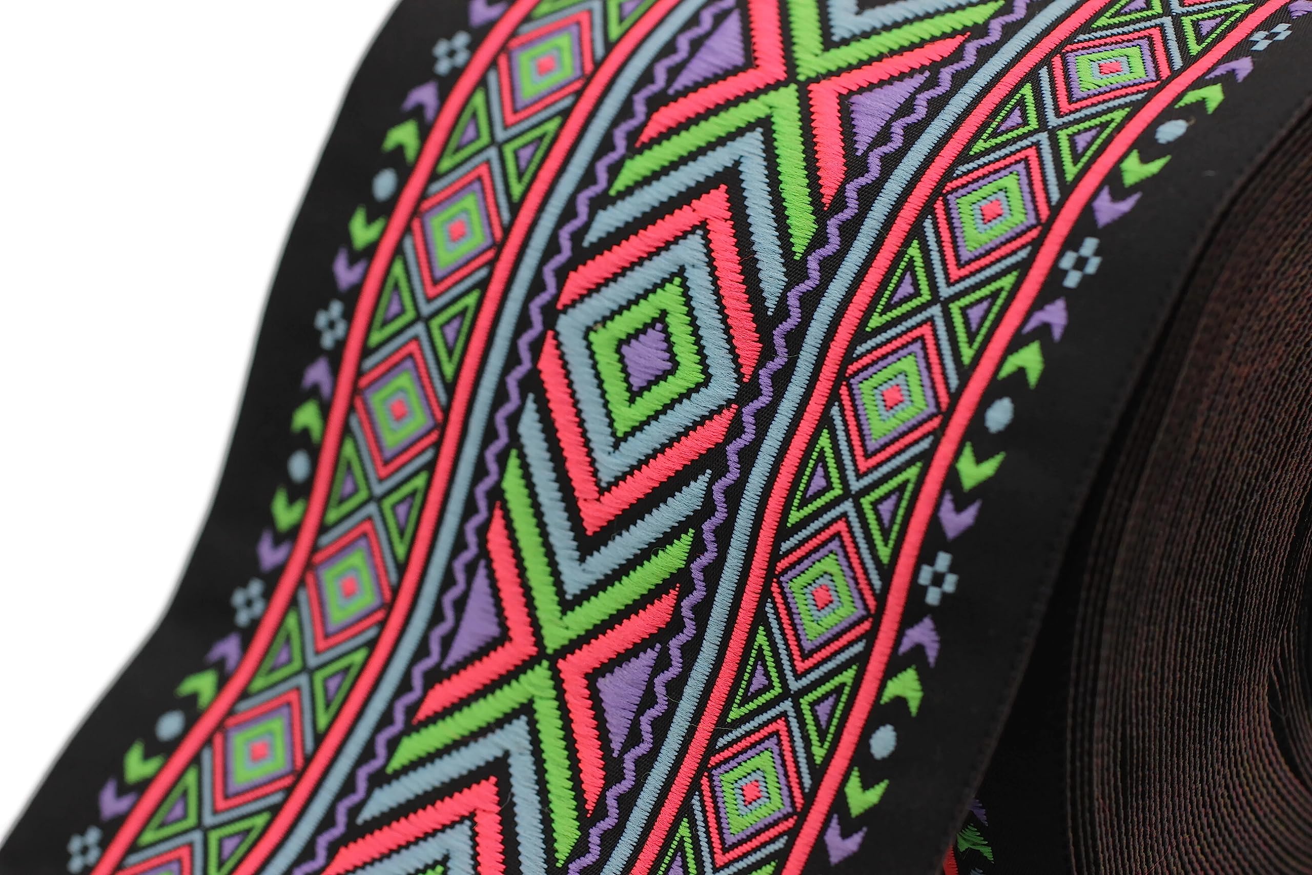 10 mètres de ruban jacquard de style Arc En Ciel Africain Motif des rubans de tissu pour artisanat 50mm