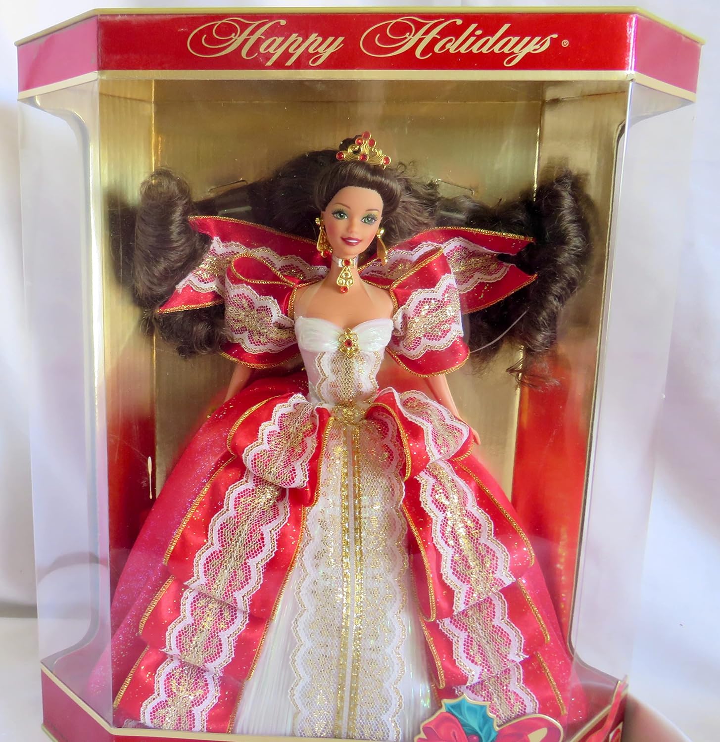 1997 Happy Holidays Brunette Barbie Doll NRFB by Barbie