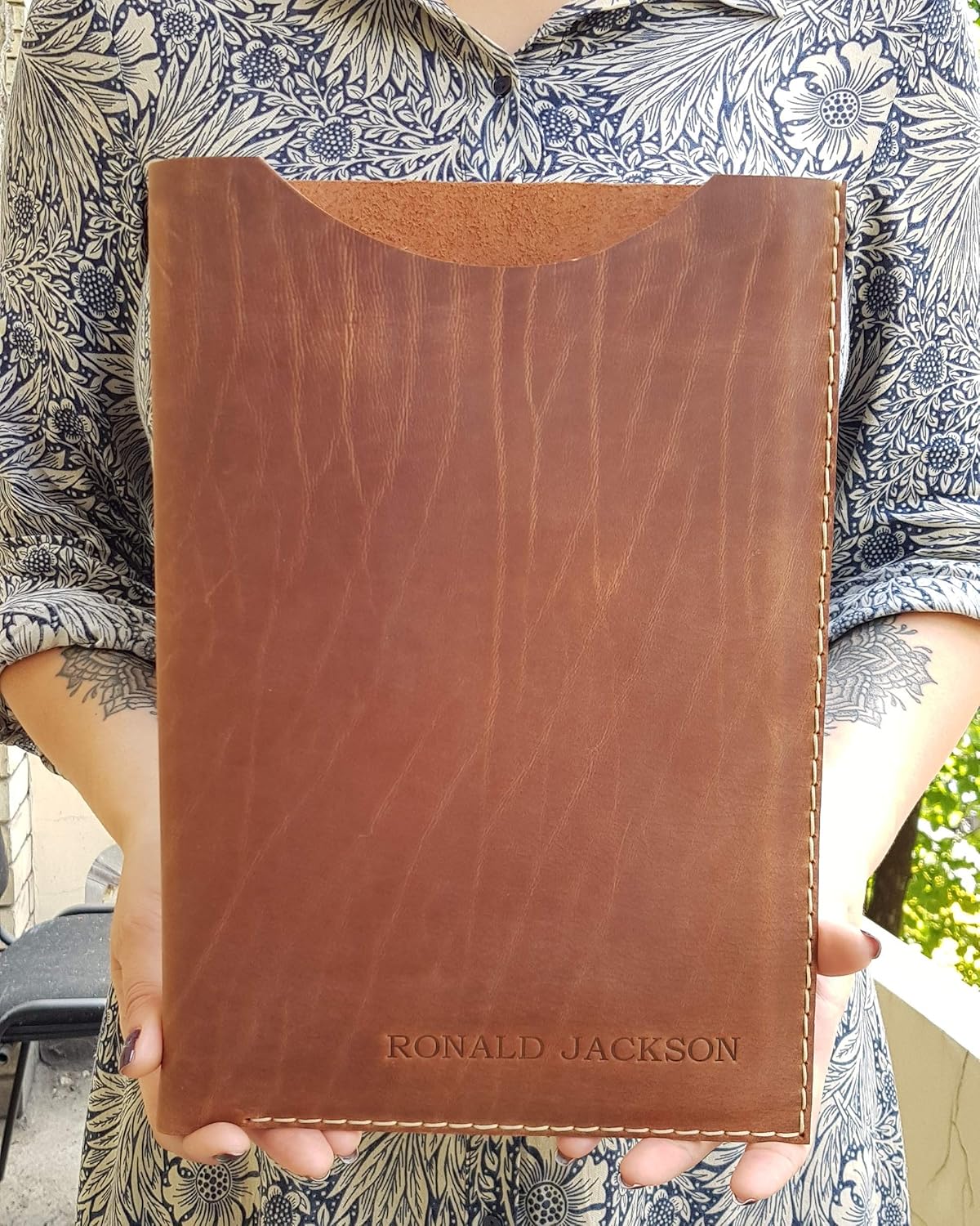 Leather tablet cover is compatible with Xiaomi Mi Pad, 2, monogrammed case, personalized sleeve, hand sewn rought vintage style bag