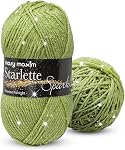 Mary Maxim Starlette Sparkle Fils, poids moyen pire fils violet pour tricoter et crocheter, mélange de polyester acrylique pour les couvertures, vêtements, et décor, 196 Jarrets
