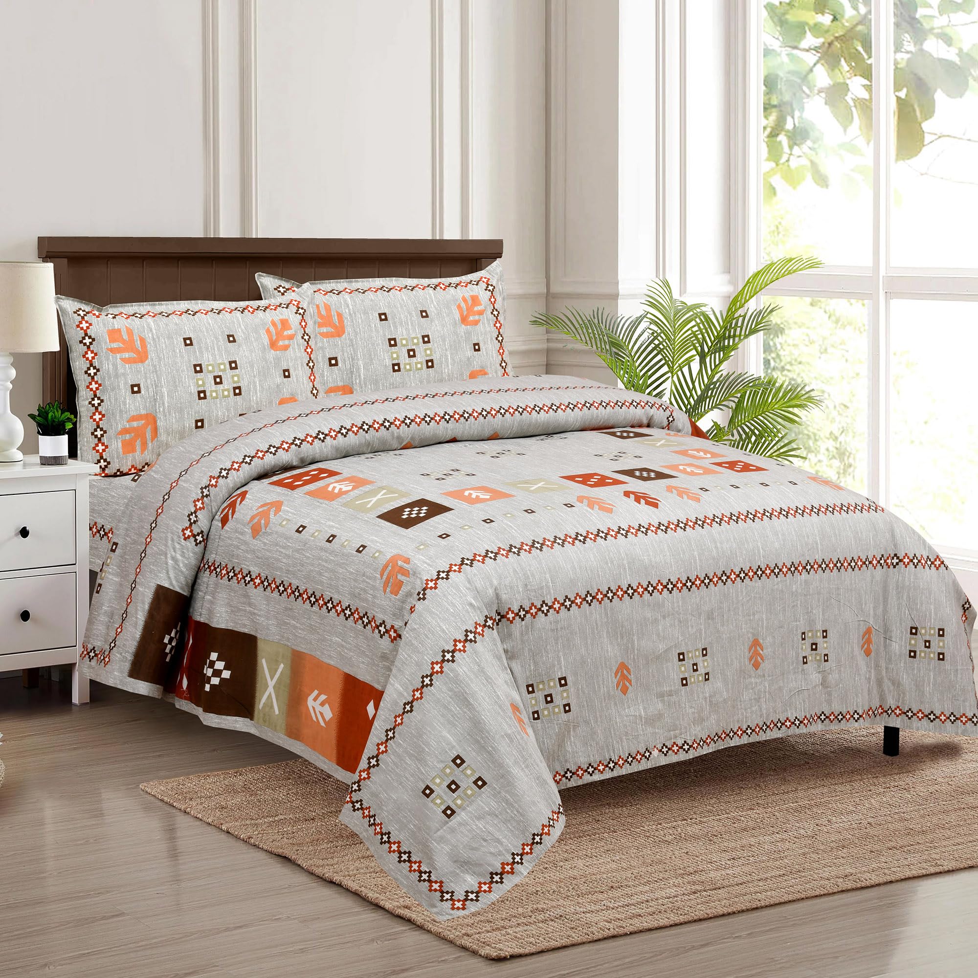 Kuber Industries Double Bedsheet with 2 Pillow Covers | 160 TC Premium Cotton Bedsheet for Double Bed | Bedsheet for Living Room-Home & Hotels | Rusty Plus Border | 100x108 Inch | Green (B0CV3KCX35) Amazon Price History, Amazon Price Tracker