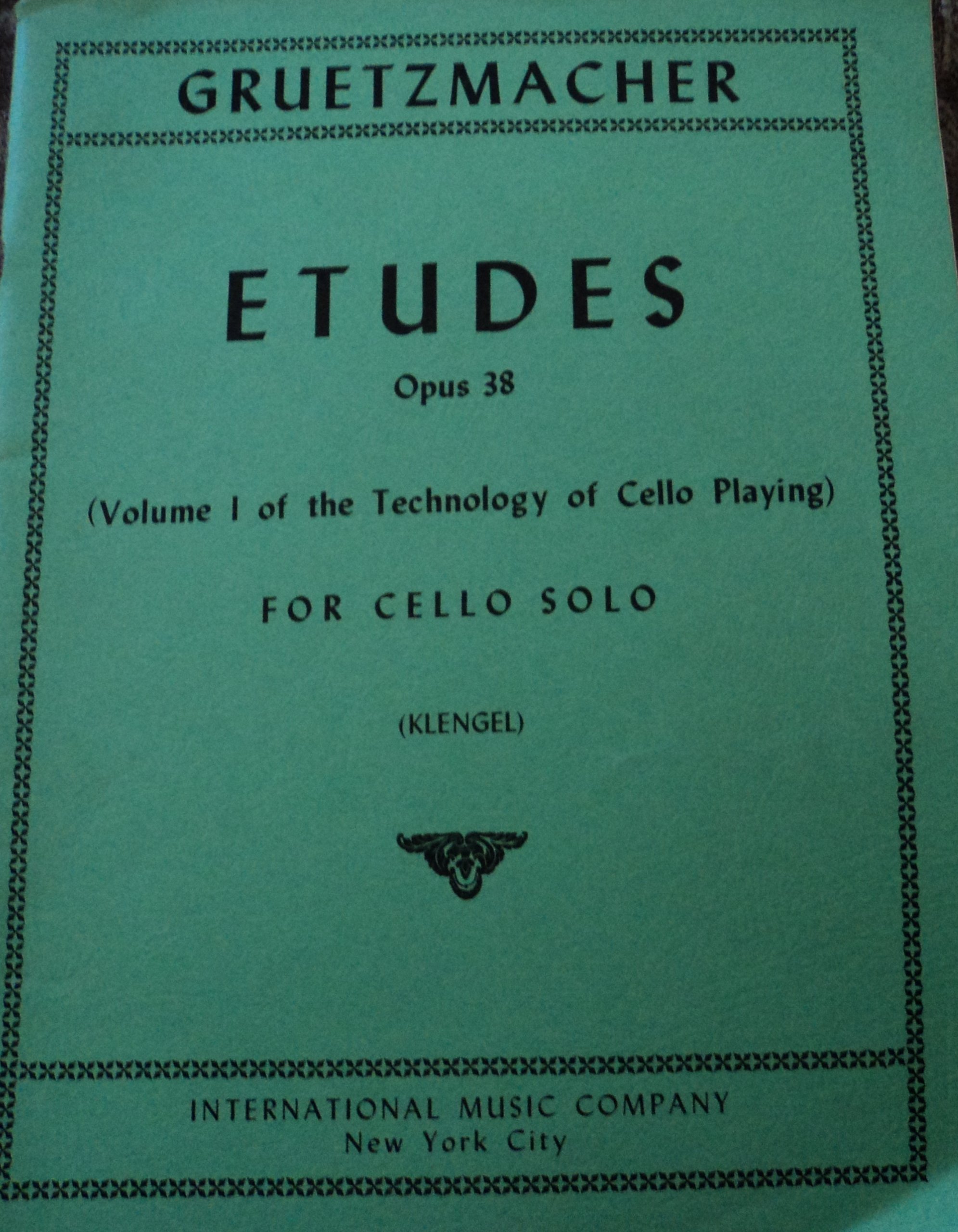 Gruetzmacher Etudes Opus 38 Volume 1 of the Technology of Cello Playing For Cello Solo