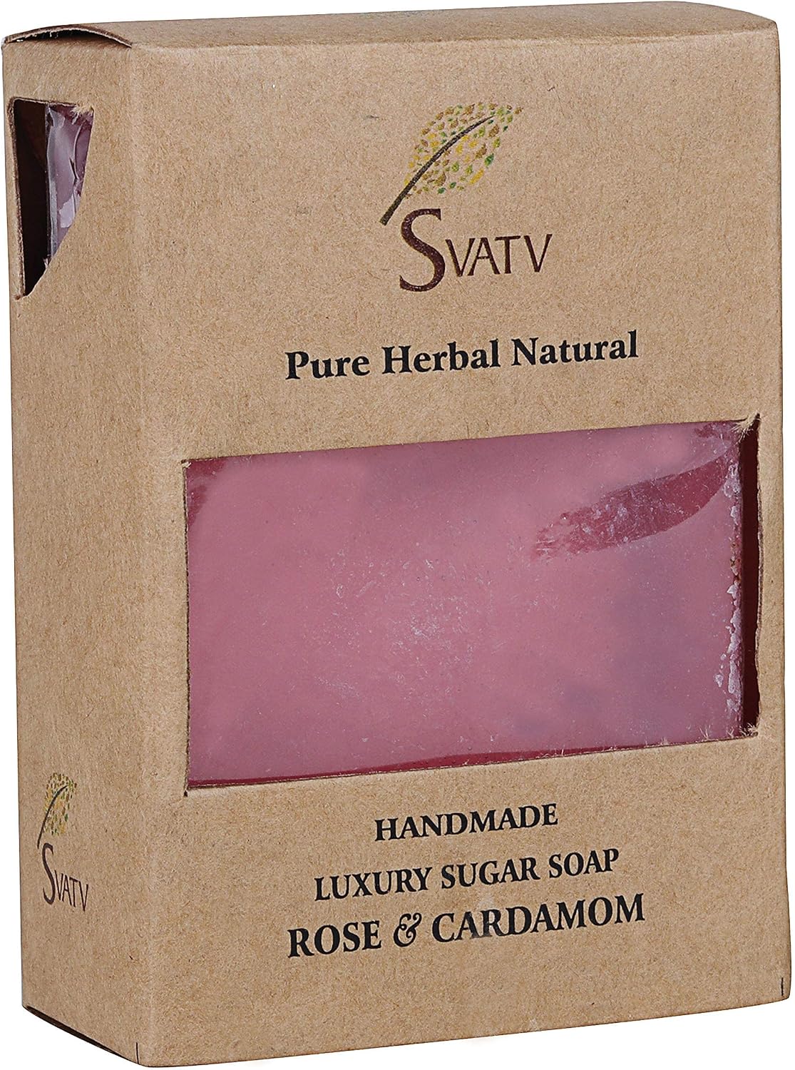SVATV Soap Rose & Cardamom - Best Exfoliating Bar, Traditional Ayurvedic Herbal Soap For All Skin Type - 125 Grams x 2 Bars - Image 4