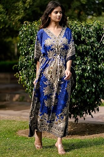 Miniatura 2 de REYNOSOHOMEDECOR Vestido kimono caftán para mujer, elegante vestido de vacaciones y de noche, ajuste holgado