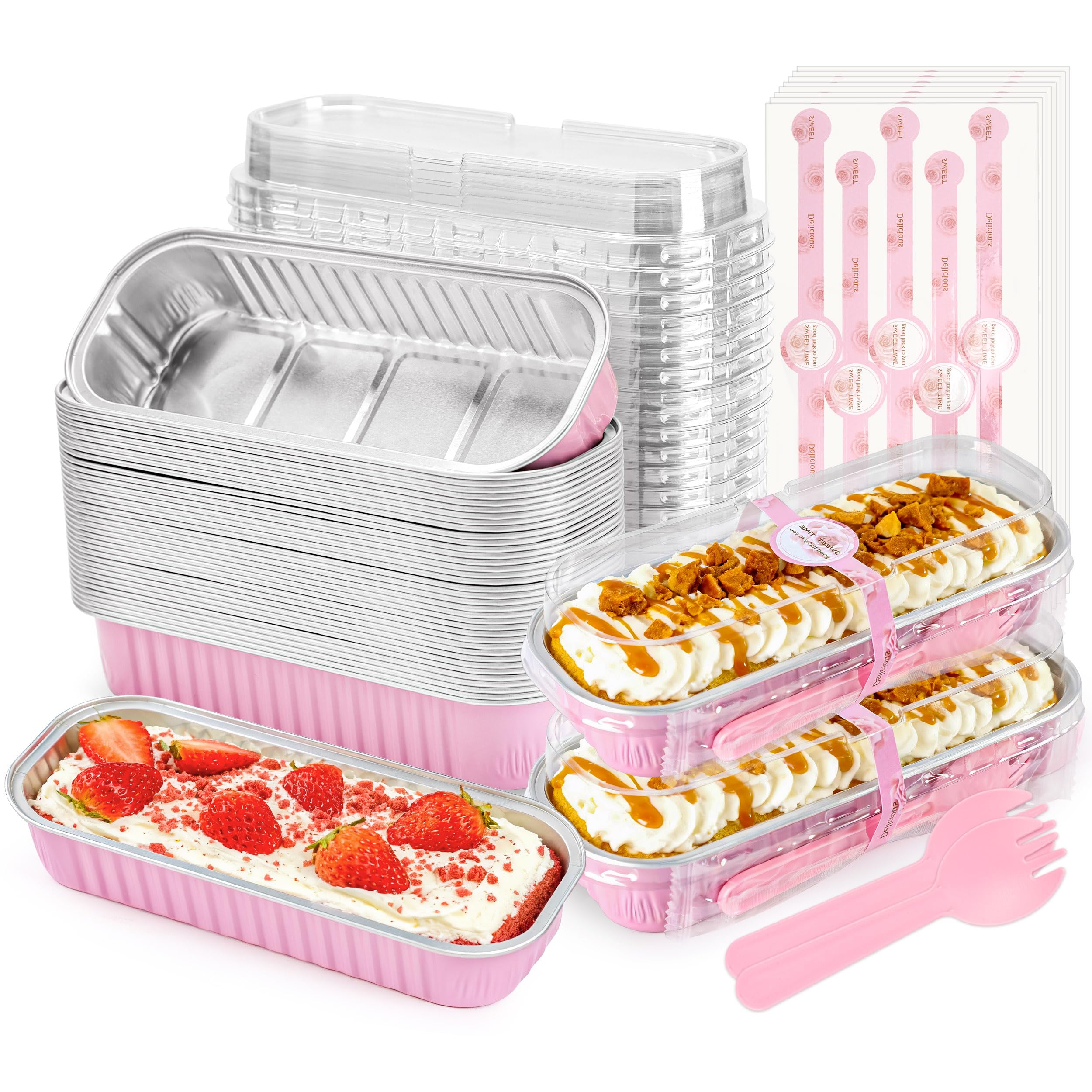 NPLUX Halloween Baking Pan, 6.8oz 100 Pack Pink for Gifts