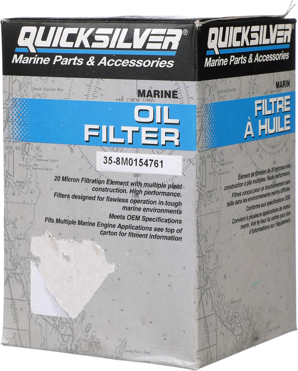 Quicksilver 8M0154761 Oil Filter for Various Marine Engines (Pack of 2)
