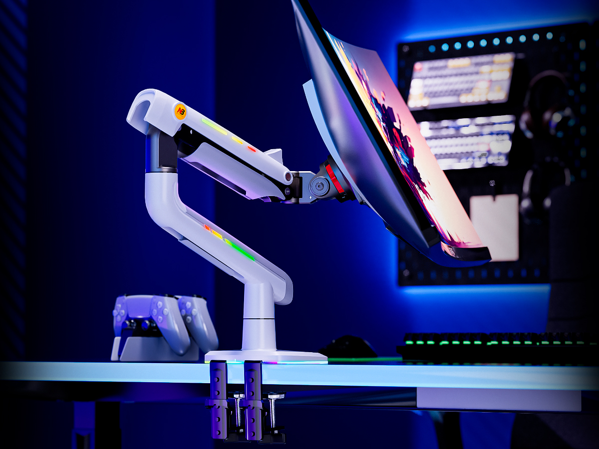 Amazon.co.jp: NB ERGONOMIC 【RGBライト付き】大型モニターアーム 大