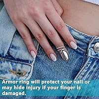 Vista 4 de Boho Sterling Silver Fingernail Ring: Unique Nail Armor, Adjustable Fingertip Ring, and Claw Ring - A Bold Statement Piece and Protective Finger