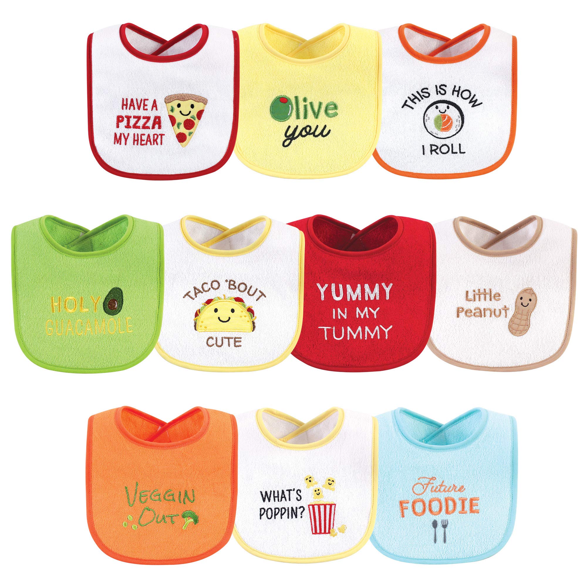 Hudson Baby Bawełniane śliniaki frotte, śliniaki z wypełnieniem z włókna bandana