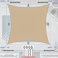 Vista 8 de Amgo ATAPS12 - Toldo rectangular, cubierta para el sol, marquesina, 95 % de bloqueo UV, permeable al agua y el aire, comercial y residencial