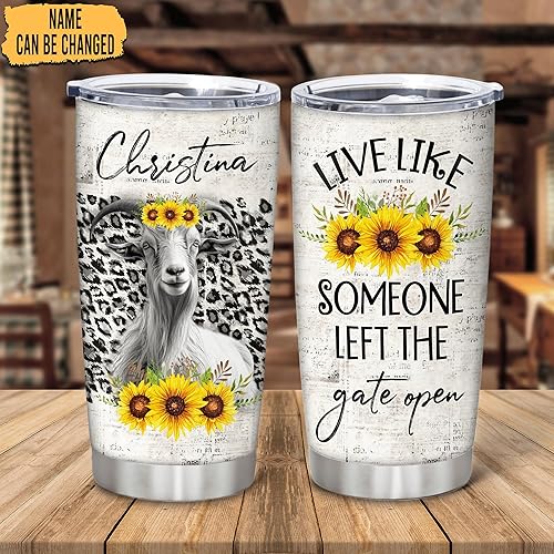 Miniatura 8 de Hyturtle Vaso de cabra personalizado para los amantes de las cabras, regalos motivacionales de cabra para niñas y mujeres, regalos de cumpleaños
