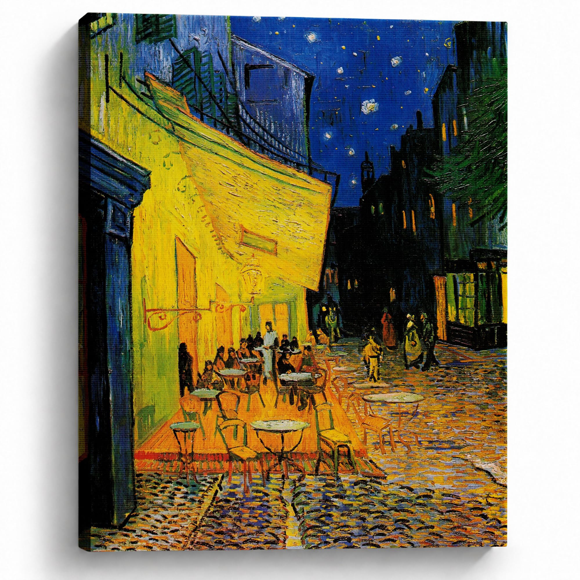 TYPTEK Van Gogh Canvas Wall Art, Cafe Terrace at Night Classic Print Decor | Gallery wrapped canvas print with finished edges for living room bedroom office dorm apartment or gallery wall decor Cafe Terrace at Night 12"L x 16"W