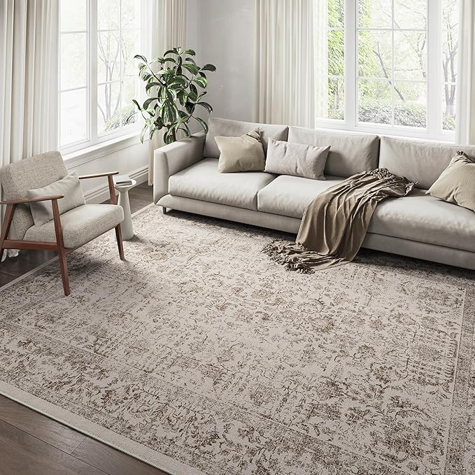 Amazon.com: PureCozy Light Brown Area Rug 3x5 Entryway Rug Indoor ...