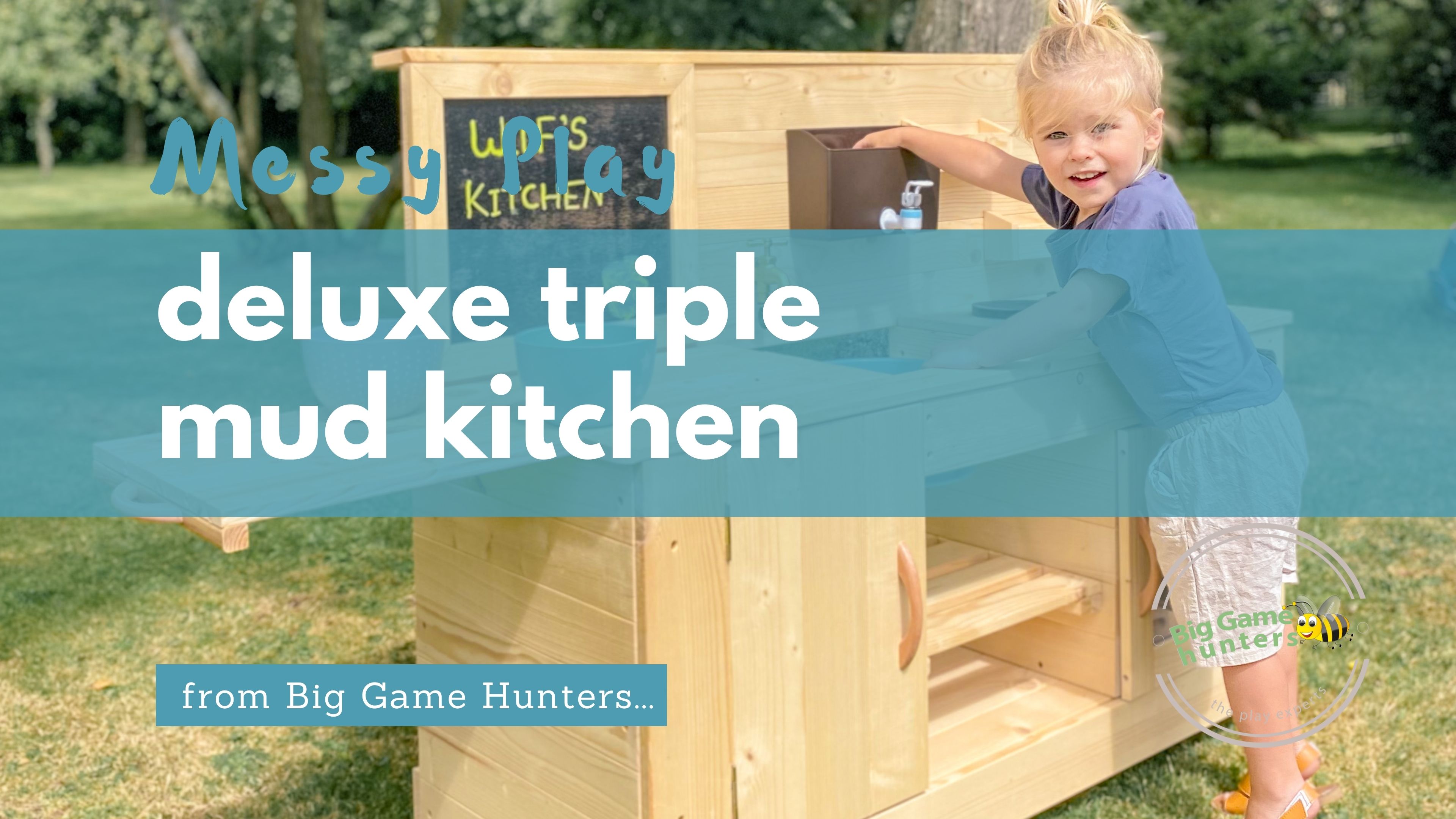 Big Game Hunters Cucina Del Fango In Legno Per Bambini Con Rubinetto Funzionante E Lavagna - 3