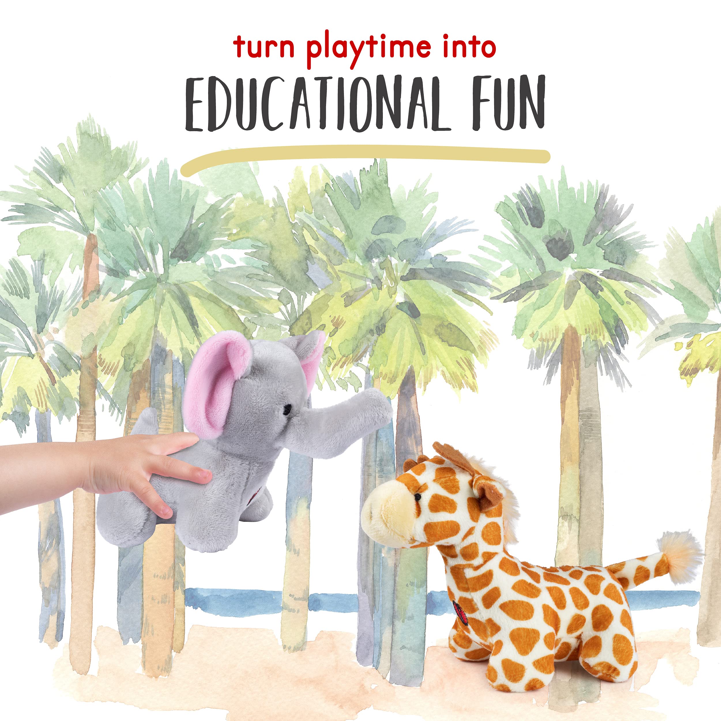 Plush Jungle Animals Toys for Toddlers 4 Plush Talking Animals A