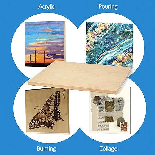 Miniatura 2 de Falling in Art - Juego de paneles de lienzo de madera de abedul sin terminar, paquete de 2 tablas de cuna de 16 x 20 pulgadas de profundidad para