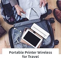 Vista 4 de HPRT Impresora portátil inalámbrica, impresora térmica Bluetooth para viajes, oficina móvil, escuela, hogar, compatible con iOS Android, color blanco