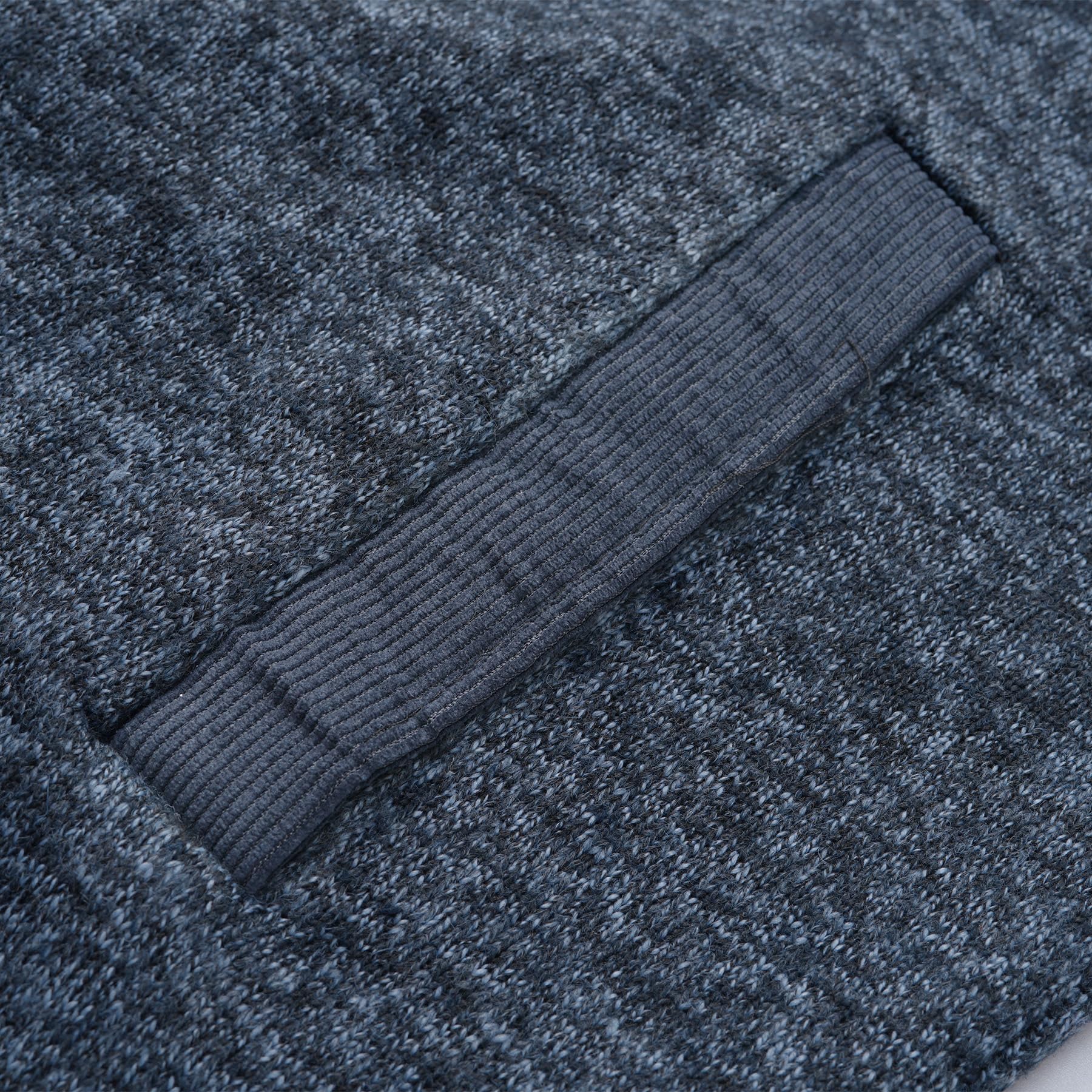Allthemen Cardigan Zippé Homme à Manches Longues Veste Casual Chaud Col Montant Sweater en Maille Invernale