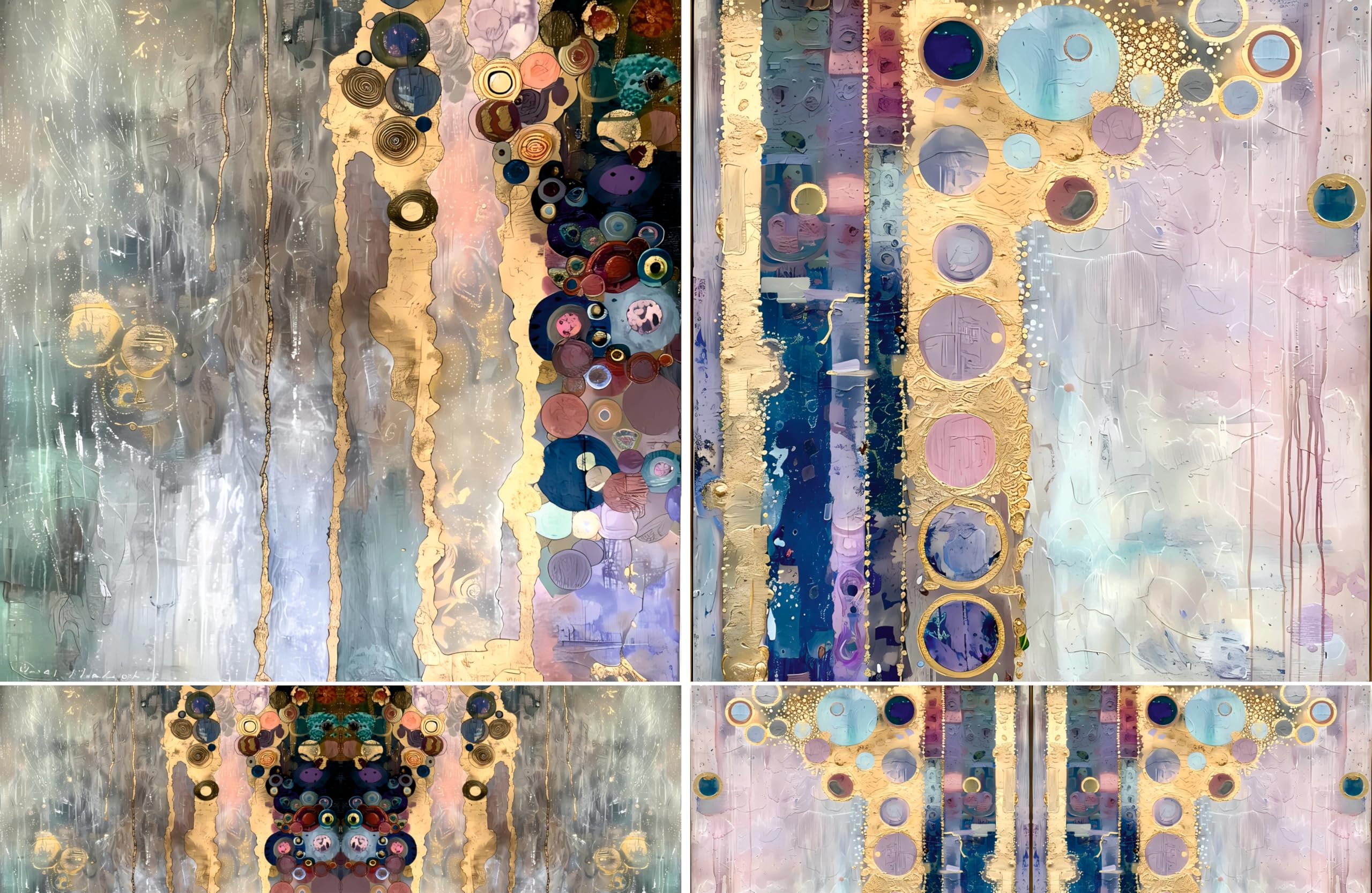 Pastel Klimt Decoupage-Reispapier, 20,3 x 29,2 cm (A4), 4 Blatt, 16 Stück, 8 einzigartige Designs, vielseitige Weihnachtsdesigns für Kunstprojekte und Bastelarbeiten von CRAFT KREATIVELY