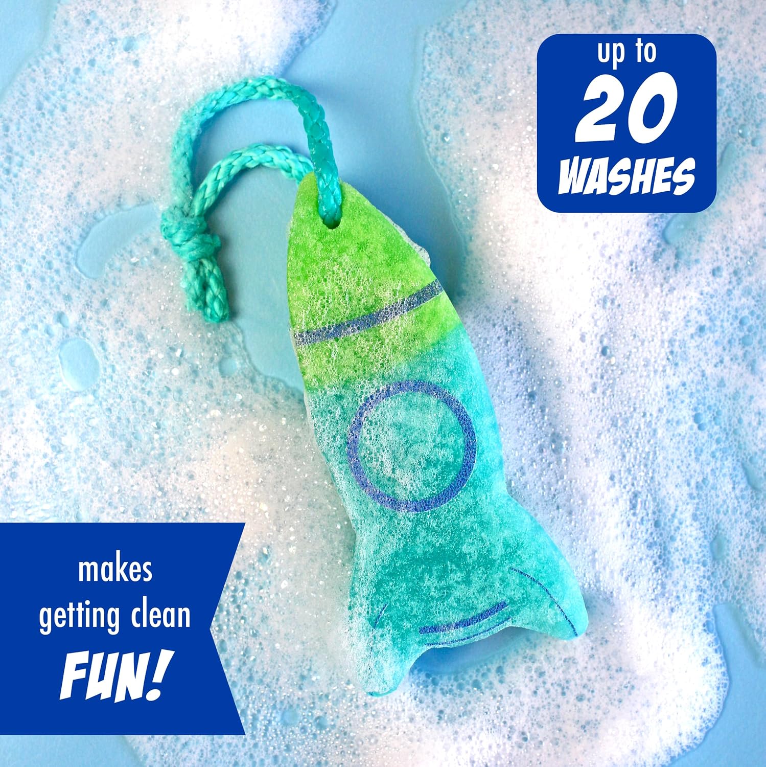Mr. Bubble Bubble Buffer Body Wash Infused Sponge, Rocket Shape, Berry Blast Scent, 3.5 oz image 5