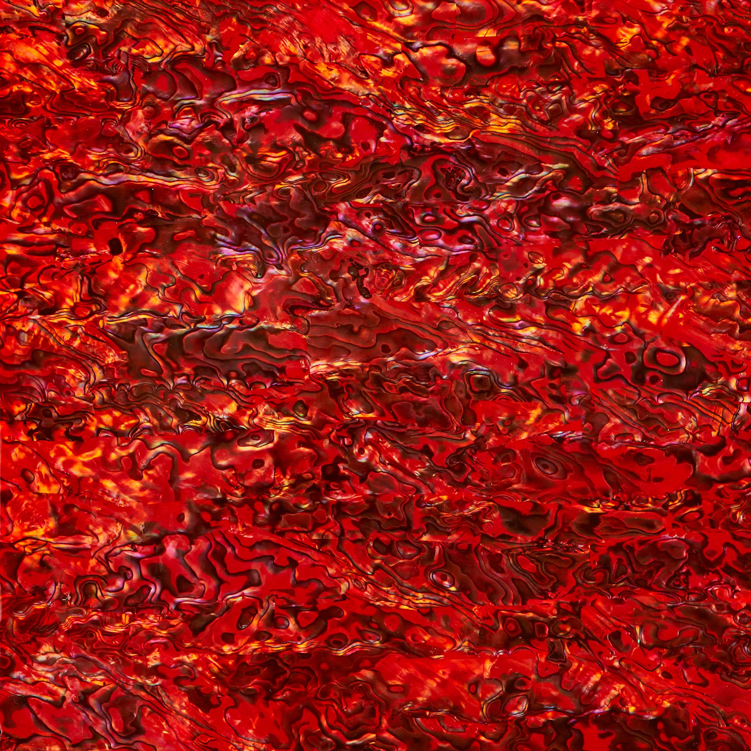 Abalone Shell Inlay Veneer for DIY or Professional Inlay Embellishments - Sustainable New Zealand Paua Ruby Red- With 3M Double Sided Tape Backing - 9.45"X2.75"