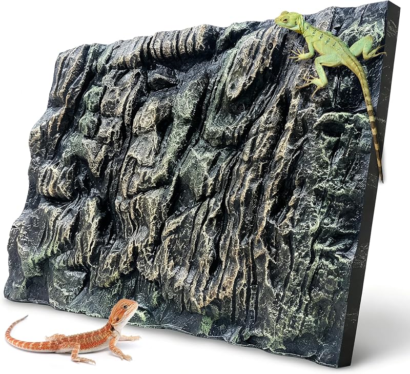 Fundo 3D para Aquário e Terrário em PU com Textura de Rocha Sysmashing, Paleyellow, 60,0 x 45,0 cm