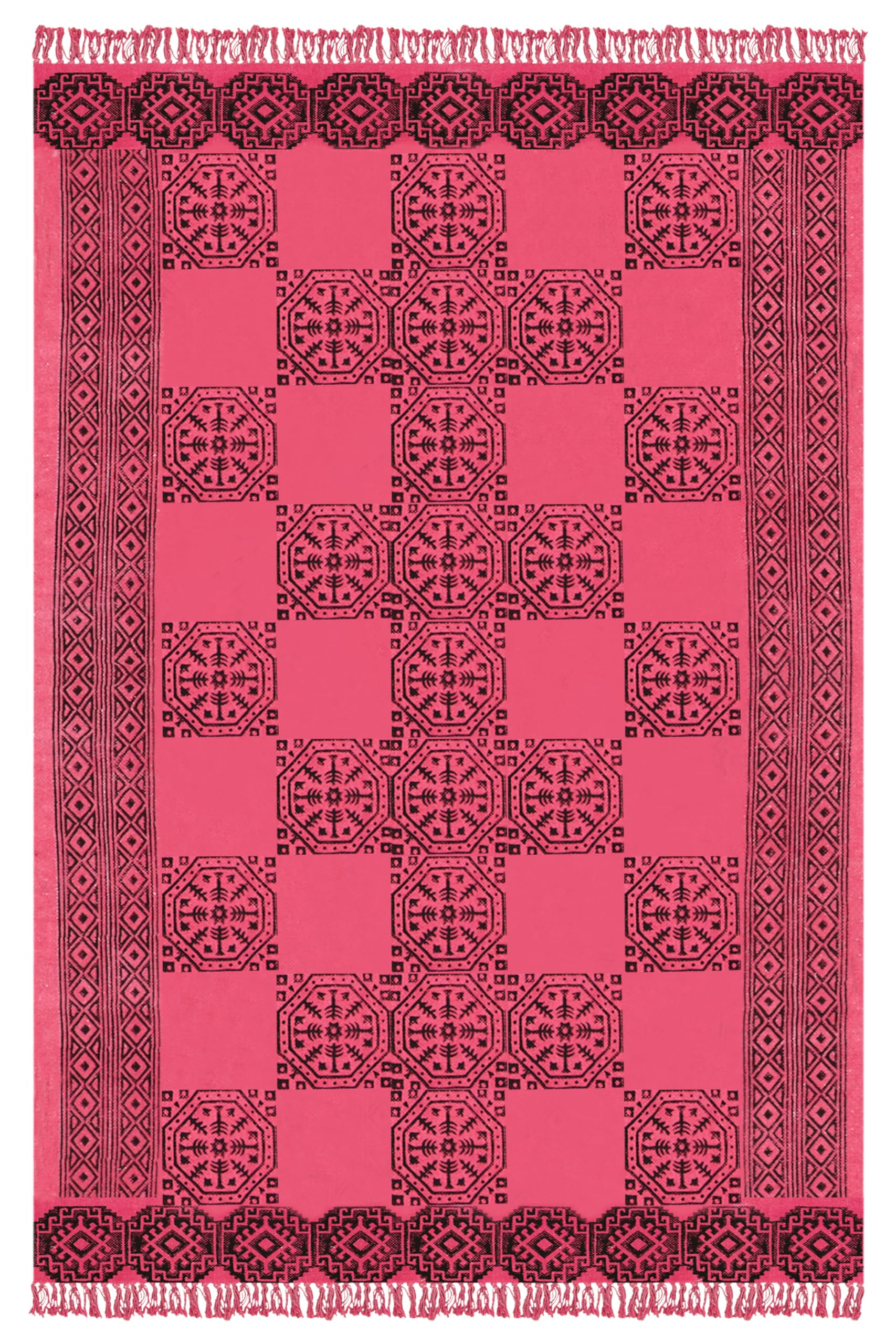 Tapis bohème en coton facile lavable pour salle à manger sans contrainte