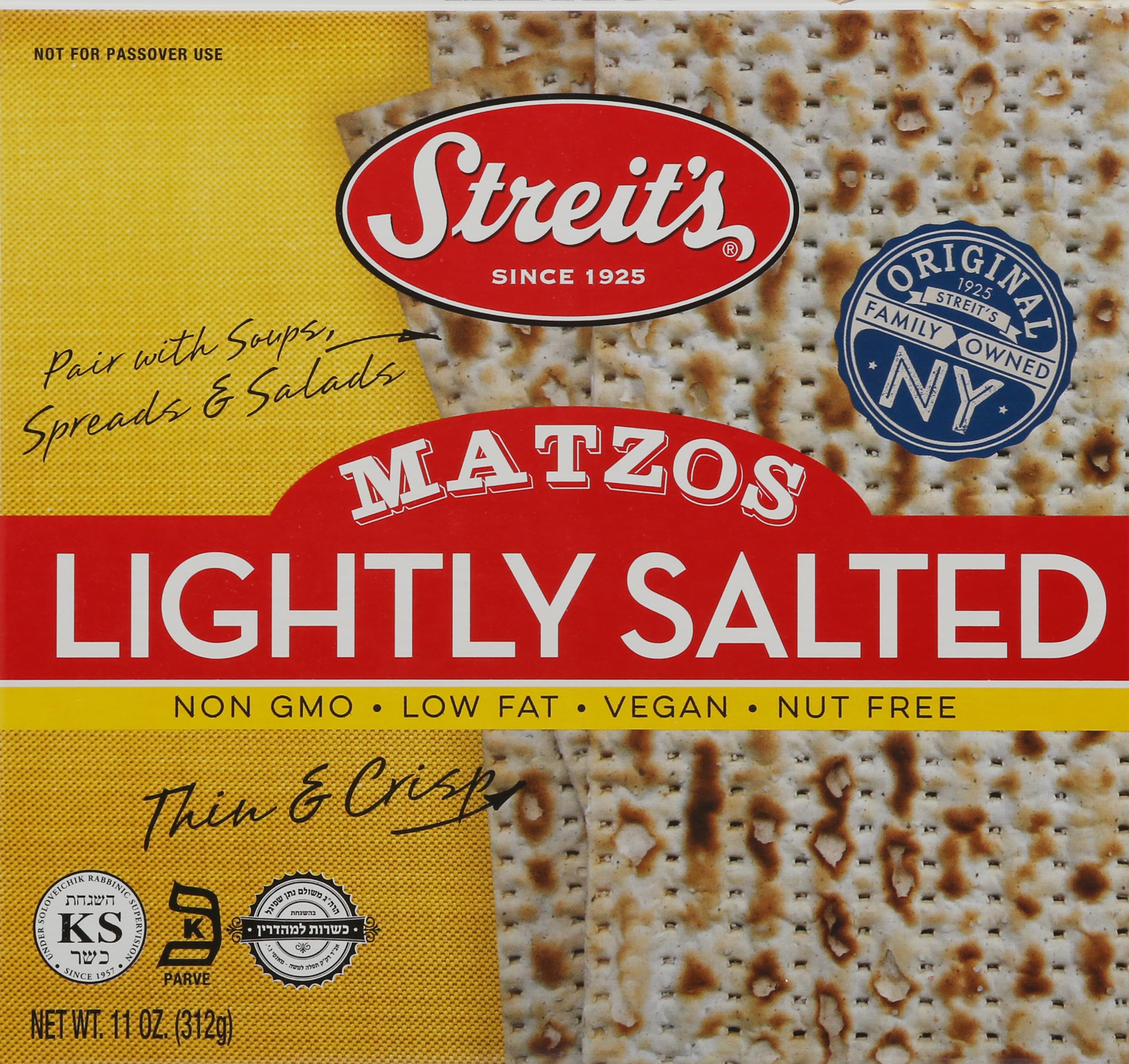 Streits Lightly Salted Matzo, 11 oz