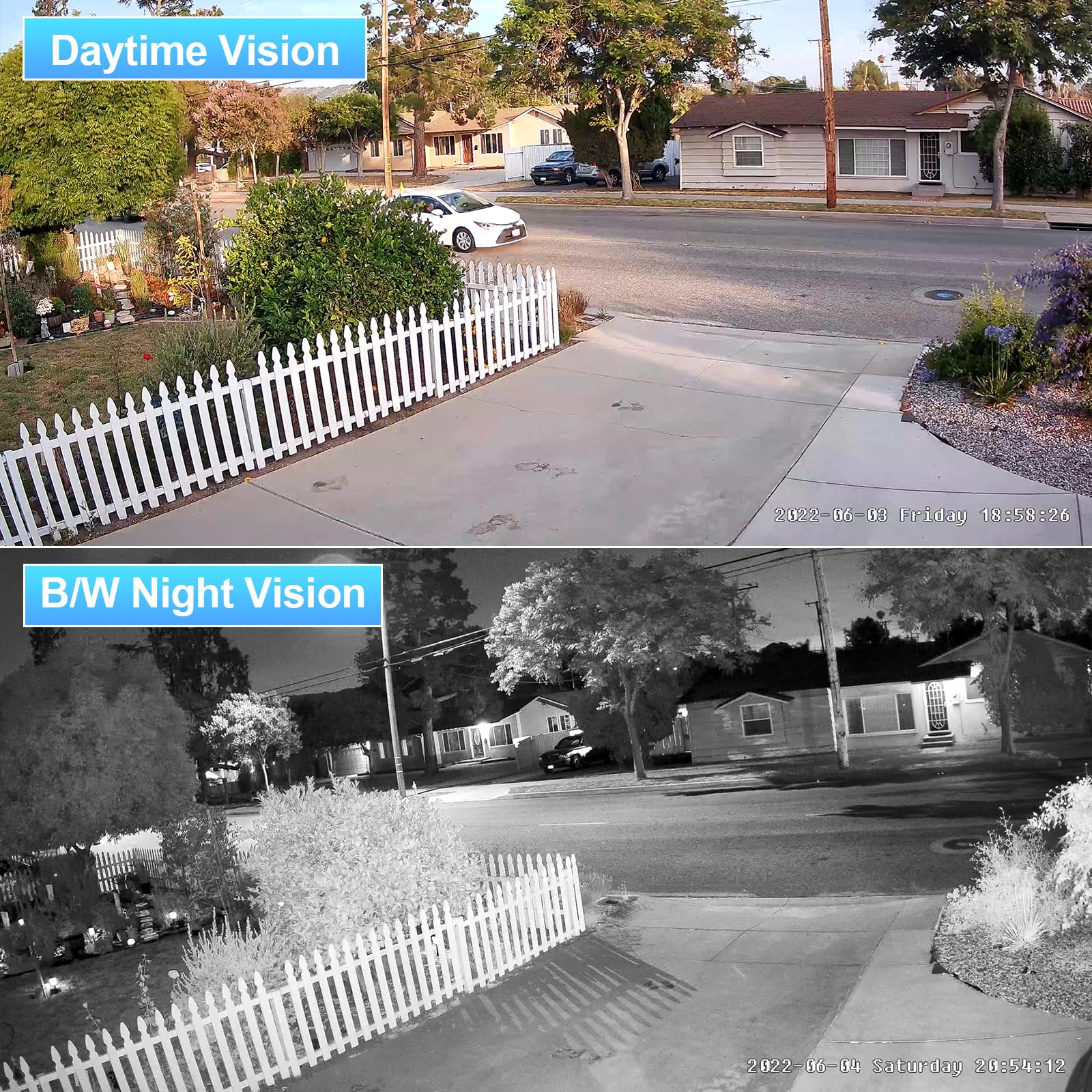 INNOSECU 4MP PoE Camera, IP Outdoor Bullet Security Camera, Waterproof IP67, 2.8mm Lens Wide Angle 110°, Smart Motion Detection, Human Vehicle Detection for Home Security System, INB4FR38F (White)