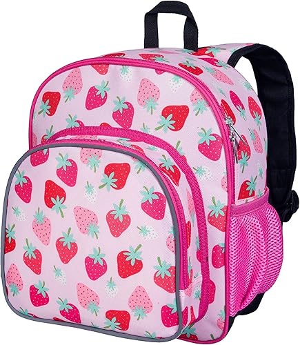 Wildkin Mochila de 12 pulgadas para niños pequeños y niñas de guardería, preescolar y jardín de infantes, Strawberry Patch, Mochila