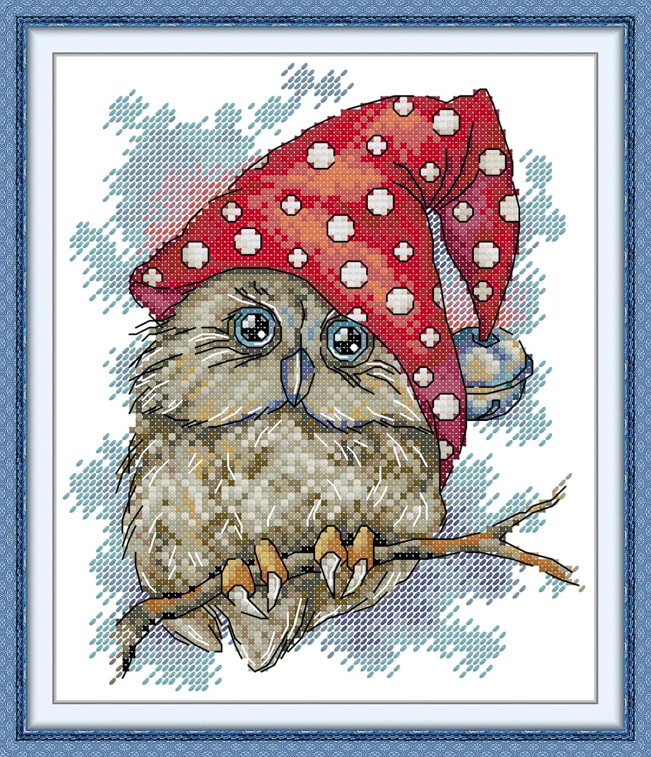 14CT Animal Counted Cross Stitch Kit for Beginners, Unprinted Complete DIY Embroidery Set with Pattern & Tools, Premium Aida Cloth & Threads (Animal Theme)