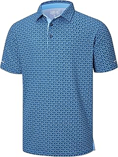 Camisas de golfe masculinas - Camisa polo masculina casual listrada de manga curta com absorção de umidade