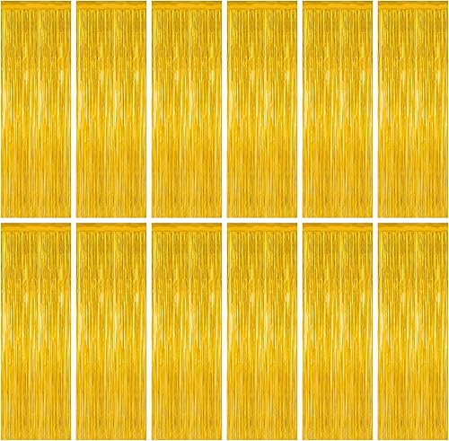 Miniatura 21 de Paquete de 2 telones de fondo de oropel rojo, cortinas de flecos de 3.28 pies x 7.05 pies, decoraciones de fiesta para aniversarios de boda