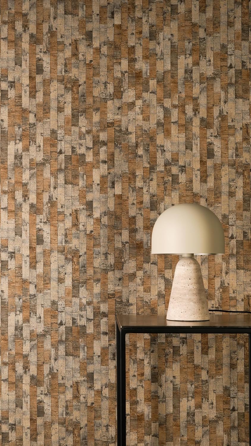 Livingwalls A.S. Création Vibes & Styles Daniel Urban Lines 790084 Non-Woven Wallpaper - Urban Stripe Look, Grey with Patina, Vinyl Surface, Graphic, Stripes, 10.05 m x 0.53 m, Brown/Grey