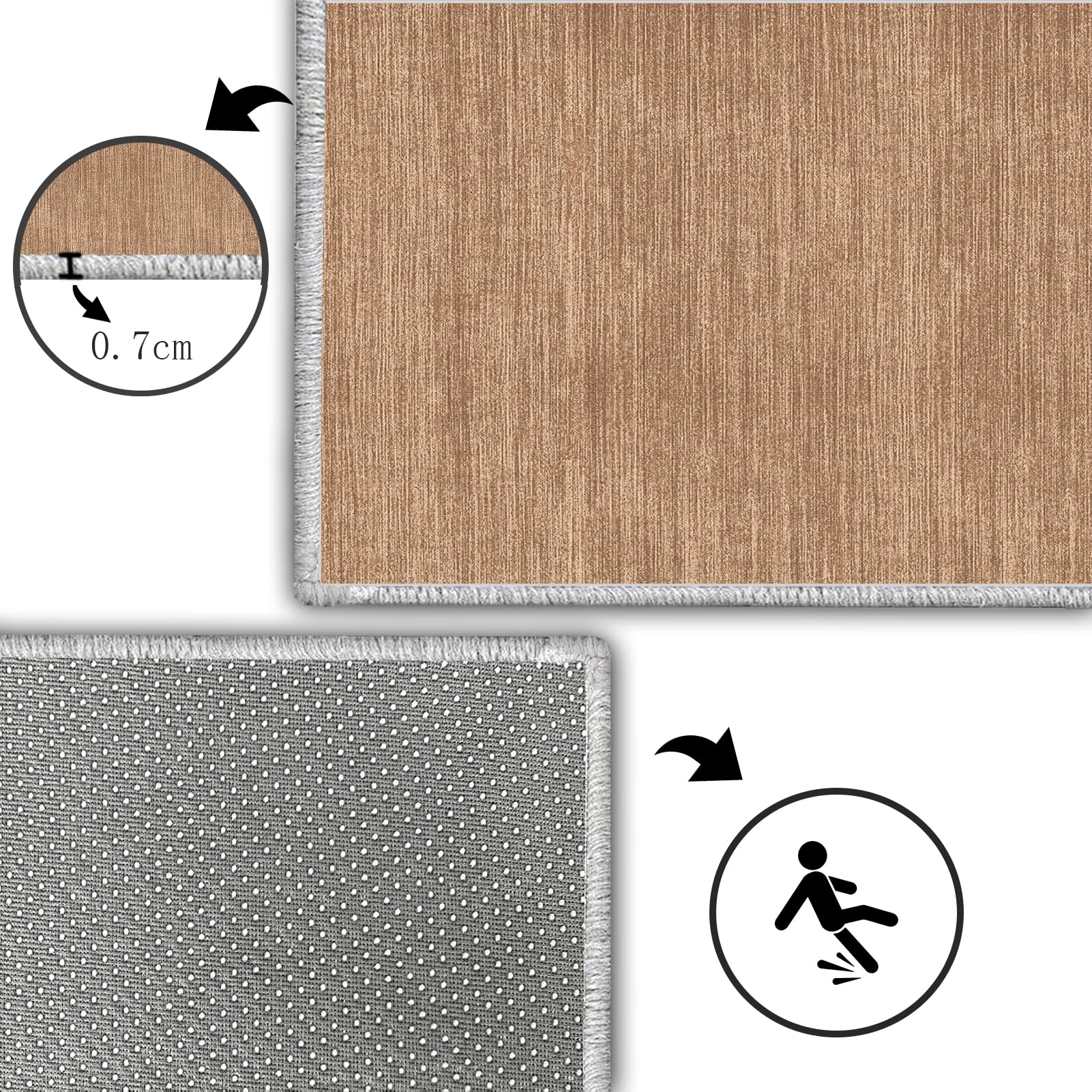 Tapis Cuisine Devant Evier Antidérapant et Lavable Tapis de Passage Tapis de Porte Long Tapis de Couloir pour Entrée, Buanderie, Salle de Bains 40 x 200 cm