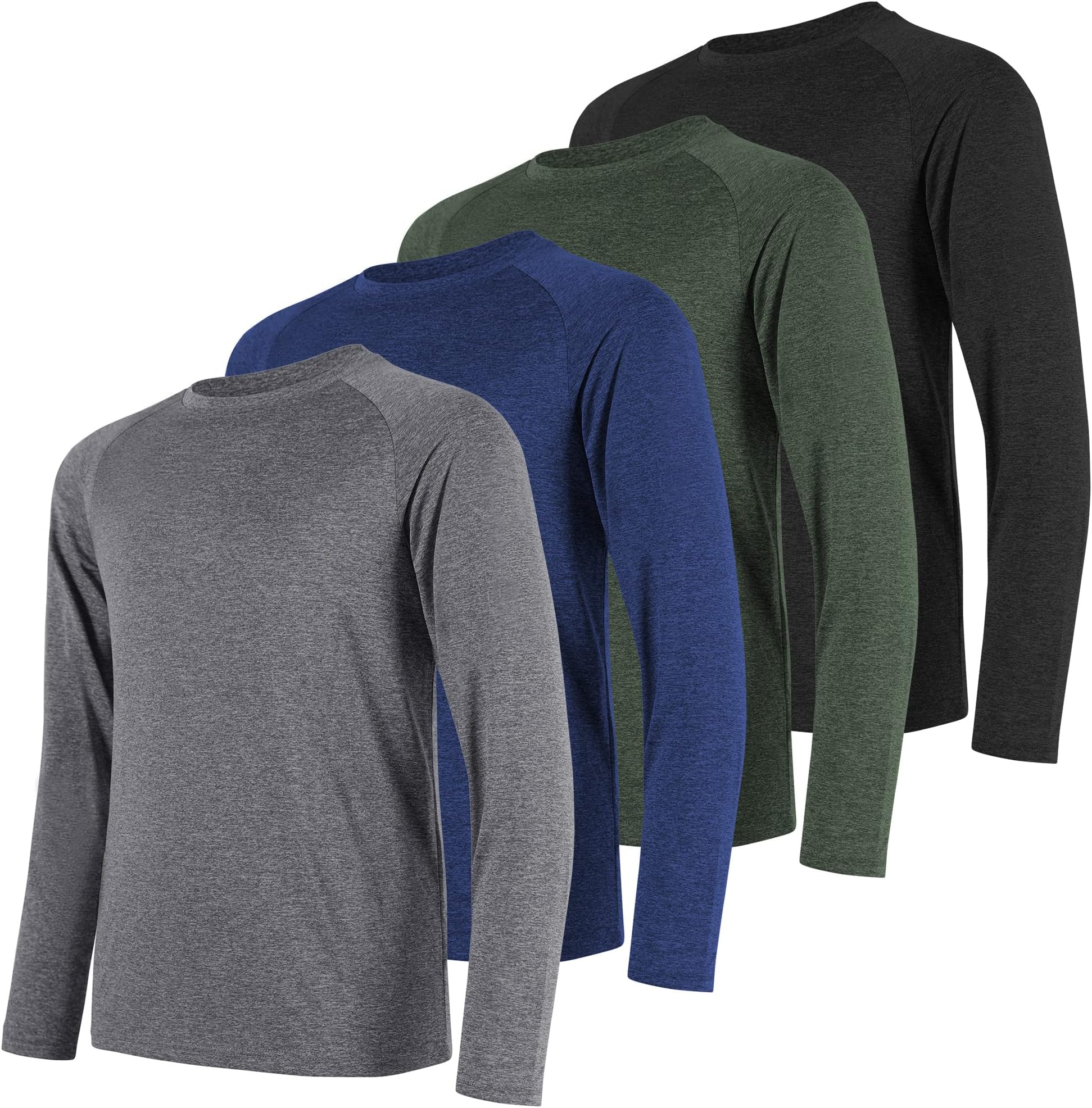 CE' CERDR5/7 Pack Long Sleeve Shirts for Men - Quick Dry Moisture Wicking UPF 50+ Sun Protection T-Shirts for Workout Fishing Casual