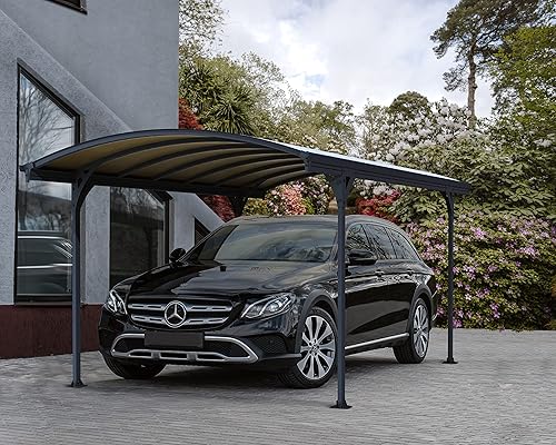 Miniatura 2 de Garaje abierto y techo para patio Palram Arcadia 5000, Techo arqueado, Gris