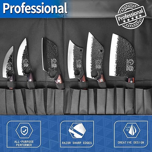 Miniatura 7 de XYJ Juego de cuchillos de cocina profesional con cuchillas forjadas de acero de alto carbono, cuchillo de chef, cuchilla, cuchillo de tallar,