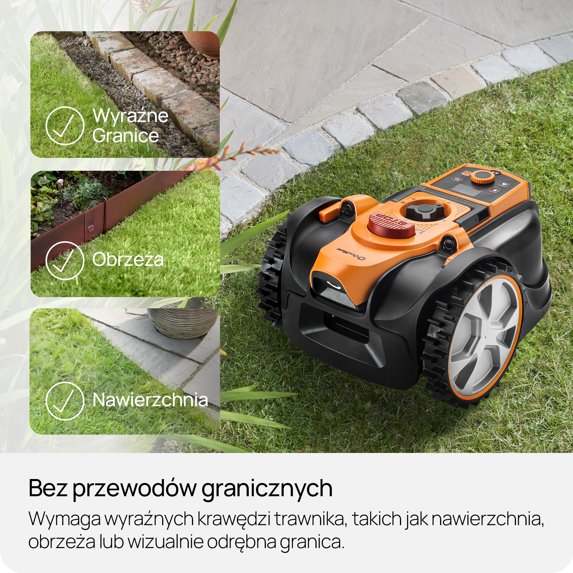 Lawnmaster AMB16i4 Plus kosiarka automatyczna, bez kabla ograniczającego do 600 m², unikanie przeszkód, nawigacja optyczna, automatyczna stacja ładująca, funkcja strefy zabronionej, aplikacja WiFi i