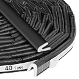 40FT V-Shaped Weatherstripping Door Seal Strip – Self-Adhesive Foam Tape for Doors & Windows, Draft Stopper, Soundproof Gap Filler, Light Blocker, Weatherproof Insulation (Black)